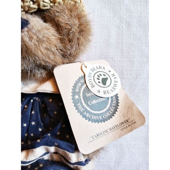 Caroline Mayflower Boyds Bears Plush Hat & Dress 6" Collectible Stuffed With Tag - Picture 3 of 13